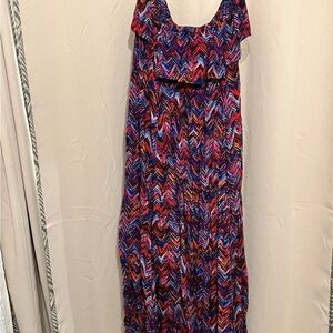 Torrid Multicolor Chevron Maxi Dress Size 3